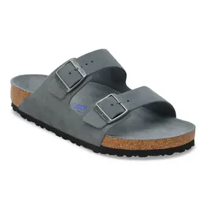 Zachte leren suède sandalen met flexibele zool Birkenstock Arizona image-1