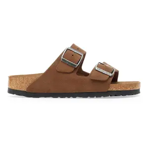 Zachte leren suède sandalen met flexibele zool Birkenstock Arizona image-0