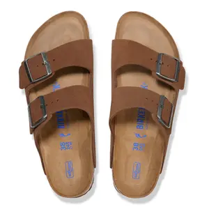 Zachte leren suède sandalen met flexibele zool Birkenstock Arizona image-3