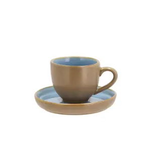 Taza de café expreso con platillo Bitz Wood image-0