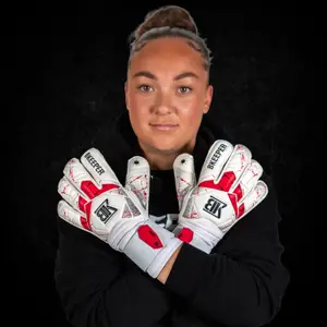 Gants De Gardien De But BKeeper Galactic #25 - Coupe Hybride, Barrettes, Taille Adulte, Blanc