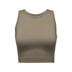 Seamless ribbed tank top for women Black Diamond