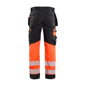 High-visibility stretch work trousers with floating pockets Blaklader image-1