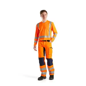 Camiseta de manga larga, alta visibilidad, anti-olor y anti-uv cuello pico Blaklader image-1