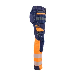 Women’s high-visibility stretchy cotton work trousers with floating pockets Blaklader image-2