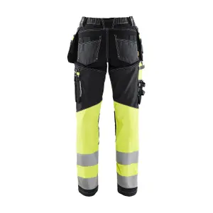 Women’s high-visibility stretchy cotton work trousers with floating pockets Blaklader image-2