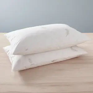 Lote de 2 almohadas de pluma real de gama natural Blanrêve Prestige image-1