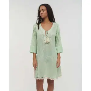 3/4-Ärmel Kurz-Caftan Damen Ble Resort Collection image-3