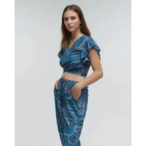 Geometrische Muster Bluse Damen Ble Resort Collection image-2