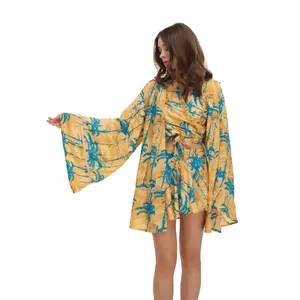 Women's Kimono Ble Resort Collection Palms