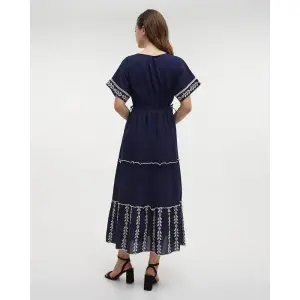 Robe longue col V femme Ble Resort Collection image-1