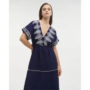 Robe longue col V femme Ble Resort Collection image-2