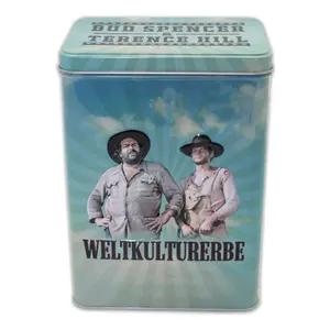 Metal box Blechwaren Fabrik Braunschweig Bud Spencer & Terence Hill Weltkultuerbe 14,5x20x11 cm image-0