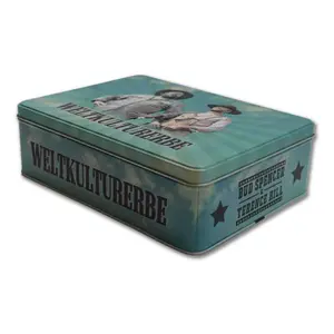 Metal box Blechwaren Fabrik Braunschweig Bud Spencer & Terence Hill Weltkultuerbe 23,5x7x17,7 cm image-0