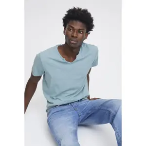 Split neck T-shirt Blend Aston Regular fit image-5