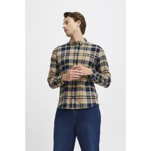 Camisa xadrez com bolso e botão de mangas longas Blend Regular Fit image-2