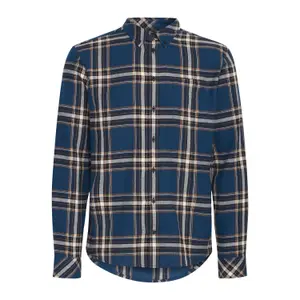 Rutig skjorta med ficka och långa ärmar Blend Regular Fit image-0