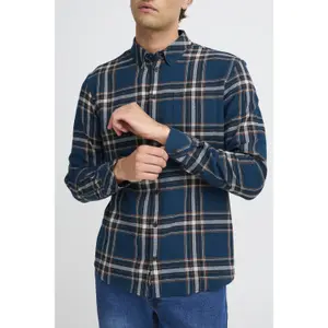 Rutig skjorta med ficka och långa ärmar Blend Regular Fit image-1