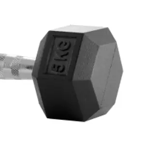 Set mit zwei sechseckigen Hanteln aus Gummi Bodytone image-5