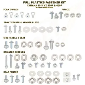 Complete Plastic Motorcycle Screw Kit Bolt Yamaha YZ250/450-F