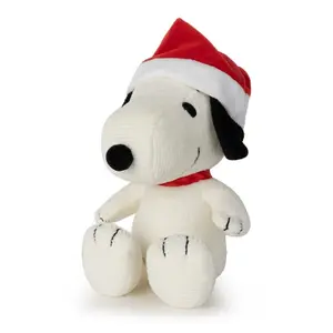 Sitting plush toy with Christmas hat Bon Ton Toys Snoopy image-0