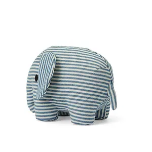 Denim stripe elephant plush Bon Ton Toys image-1