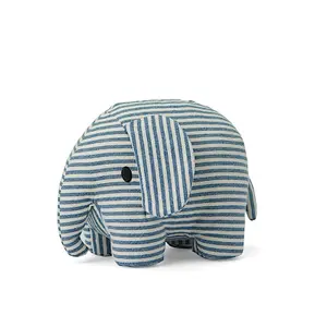Denim stripe elephant plush Bon Ton Toys image-2