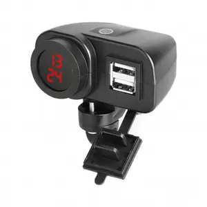 Fuente de alimentación encendedor moto 2 usb + reloj Booster image-0