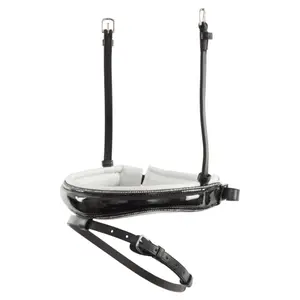 Muserolle combinée pour cheval en cuir BR Equitation Pull-back Lacquer image-0