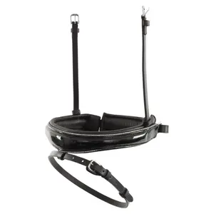 Muserola combinada de cuero para caballos BR Equitation Pull-back Lacquer image-0