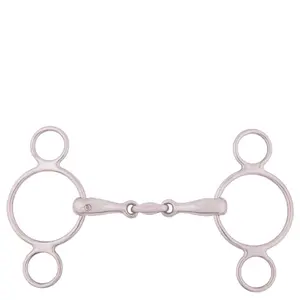 Punta a 3 anelli in acciaio inox per cavallo singolo regolabile BR Equitation image-0