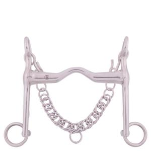 Bit with curb chain for solid stainless steel horse BR Equitation image-0