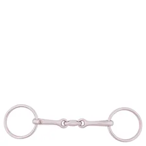 Double snaffle bit for horses in solid stainless steel BR Equitation 13mm image-0