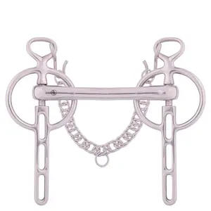 Edelstahl-Pferdegebiss gerade BR Equitation Liverpool 3 trous 16mm image-0