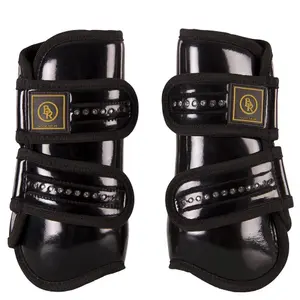 Guêtres pour cheval cuir verni avec strass BR Equitation Pro Max image-0