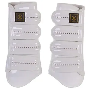 Guêtres pour cheval cuir verni avec strass BR Equitation Pro Max image-2