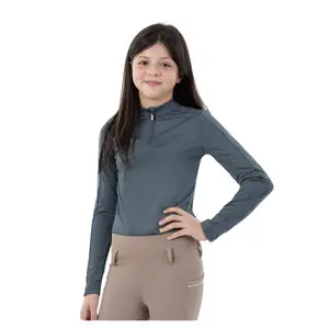 Camiseta de equitación 1/2 cremallera infantil BR Equitation Dinthe image-0