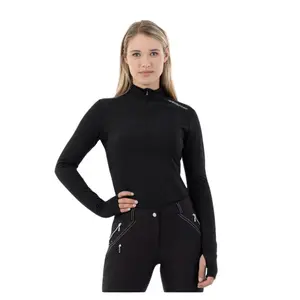 Camiseta de equitación 1/2 cremallera mujer BR Equitation Dewie image-0