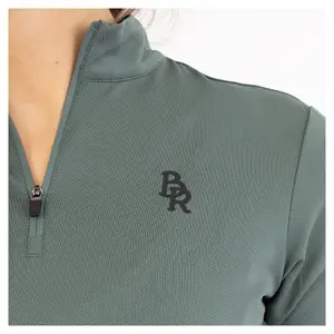 Camisa feminina de equitação com meio zíper BR Equitation Ida image-2