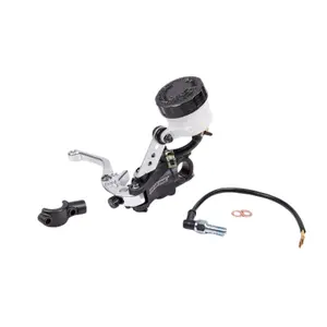 Brake master cylinder with folding lever and reservoir Braking