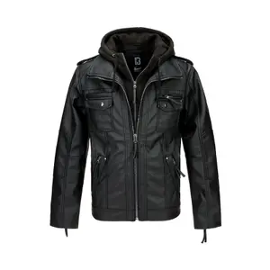 Leather Jacket with Zip-off Hood Brandit Rock