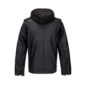 Leather Jacket with Zip-off Hood Brandit Rock image-1