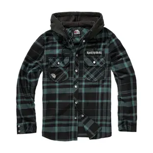 61048-77-kariertes-hemd-mit-kapuze-brandit-iron-maiden-eddy-black-green