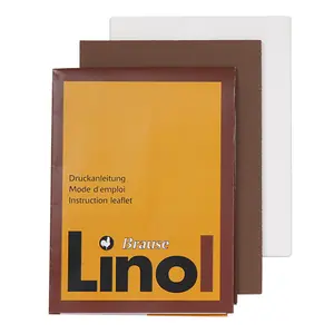 Linoleumsnittssats med 1 trähandtag, 5 mejslar, 1 färgtub, 1 palett, 1 pall lino a6, 1 mejselutdragare och 1 rulle Brause image-3