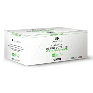 Box of 40 hydroalcoholic cleansing wipes Brazoline Irontek image-1