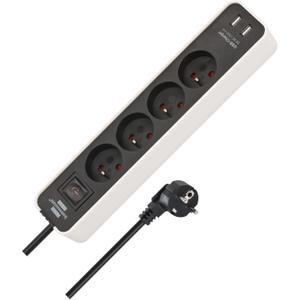Multiponto 4 tomadas com 2x USB-A Brennenstuhl Ecolor