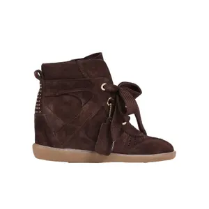 High-top sneakers with decorative studs, premium suede and leather for women Bronx Jae-yy