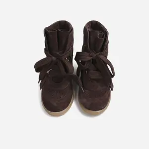 High-top sneakers with decorative studs, premium suede and leather for women Bronx Jae-yy image-3