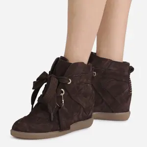 High-top sneakers with decorative studs, premium suede and leather for women Bronx Jae-yy image-2