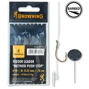 Lot von 6 Stück Vorfächern Browning Leader Method Push Stop image-0